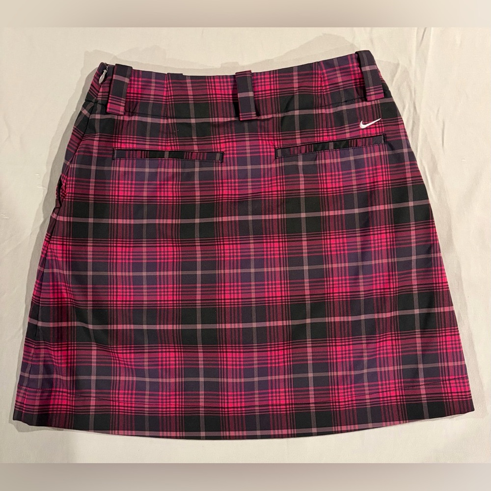 Nike Golf Dri-fit Pink and Black Plaid Skort Size 2